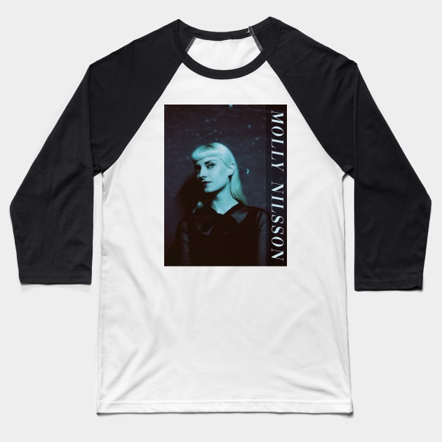 Molly Nilsson // Blue portrait Baseball T-Shirt by HectorVSAchille